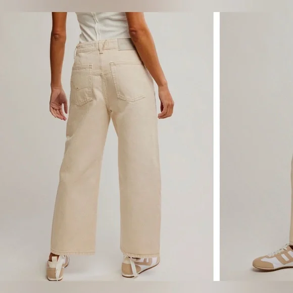 NWOT Free People We The Free Deep Trance Dropped Boyfriend Jeans casual khaki 25 - Picture 4 of 12